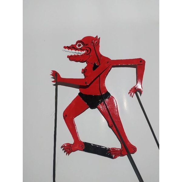 WAYANG kulit kertas mainan jin setan Merah ,tinggi -+38cm