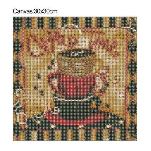 DIY Full Drill Diamond Painting - 5D Coffee Time Stitch Kit