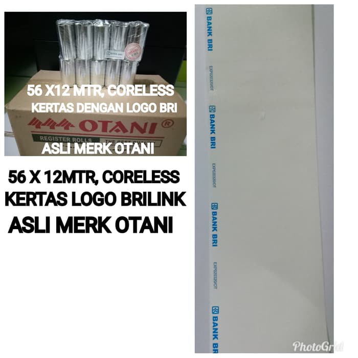 

Kertas Struk Thermal LOGO BRI Coreless- Isi 10Roll-Merk Otani 56x12Mtr