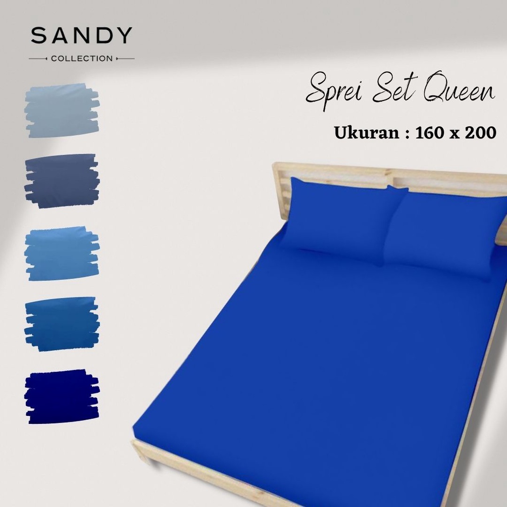 Sprei Set Festivo Ukuran 160x200 Warna Polos Tinggi 20 cm Size Queen