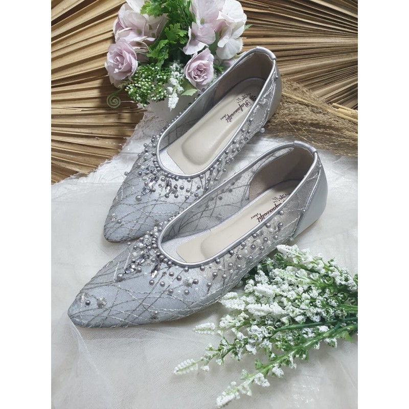 flatshoes Juwita silver 1cm