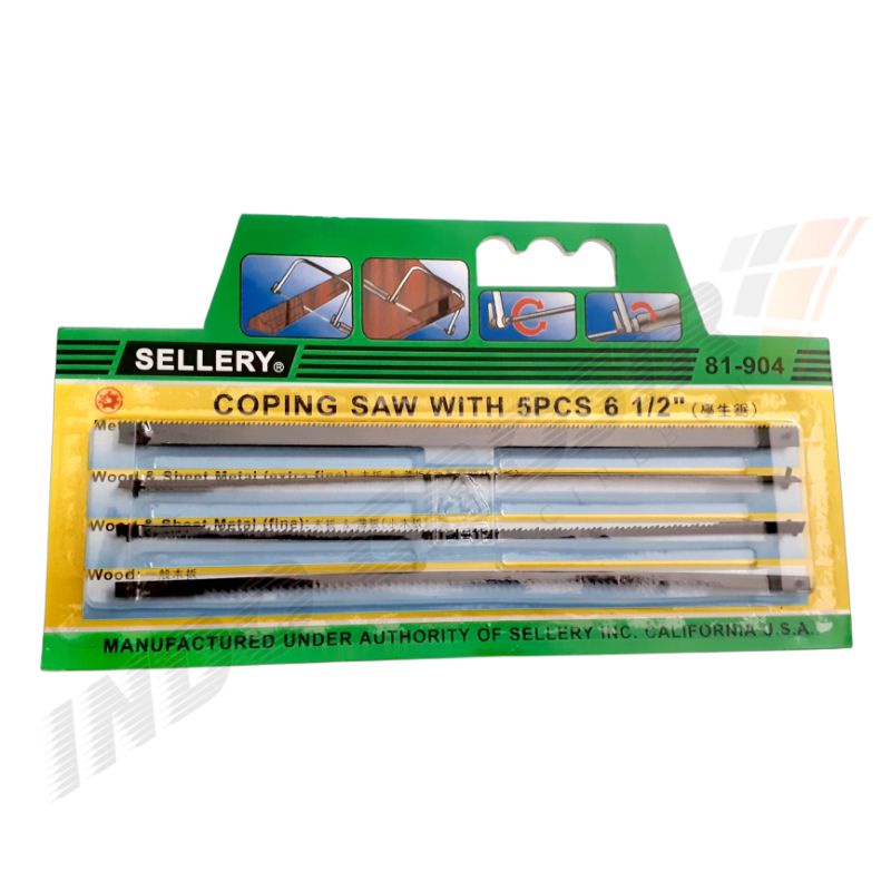 SELLERY Coping Saw Combinasi With 5pcs 6 1/2&quot; / Gergaji Kayu Triplek