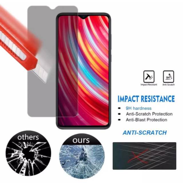 TG Anti Spy Xiaomi Redmi Note 8-Tempered Glass Hitam Spy Full Layar Redmi Note 8 Anti Gores Premium