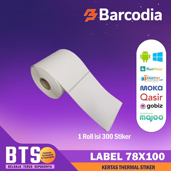 Kertas Label Barcode 80x100mm - Stiker Label Thermal 80mm - 300 PCS