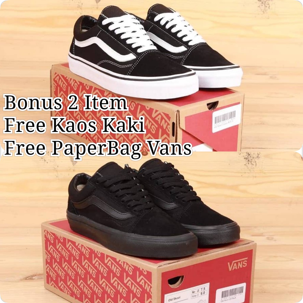 (BISA COD) Sepatu Vans OldSkool Premium - Vans Full black - Sepatu Vans