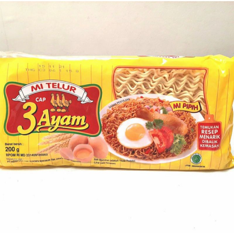 

Mi Telur Cap 3 Ayam 200 Gram