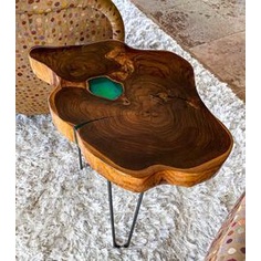 MEJA AKAR JATI EPOXY RESIN MEJA KOPI MINIMALIS