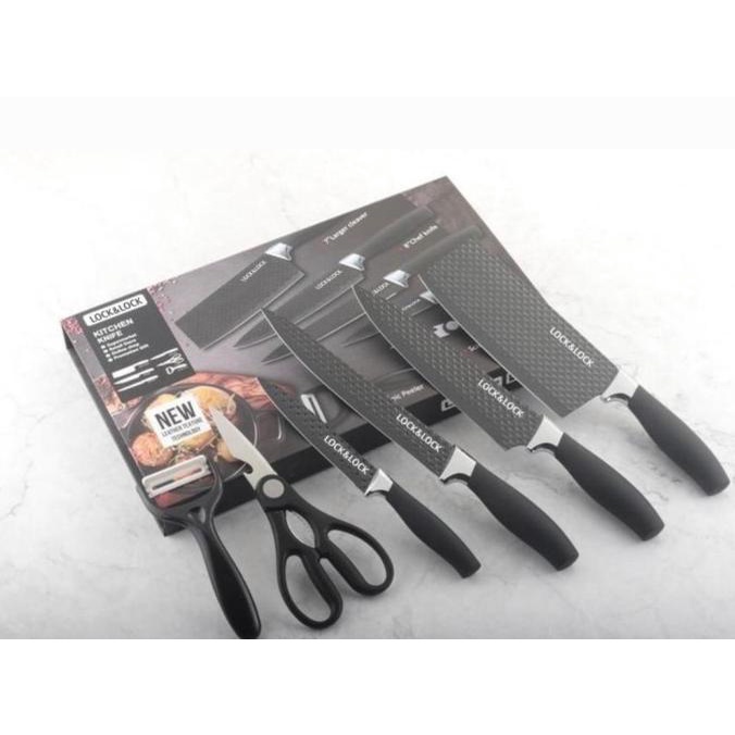 LOCK N LOCK PREMIUM Original Pisau Dapur Set Kitchen Knife Set