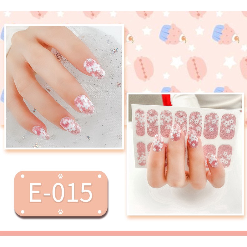 14Pcs / Lembar Stiker Kuku Palsu 3D untuk Nail Art / Manicure