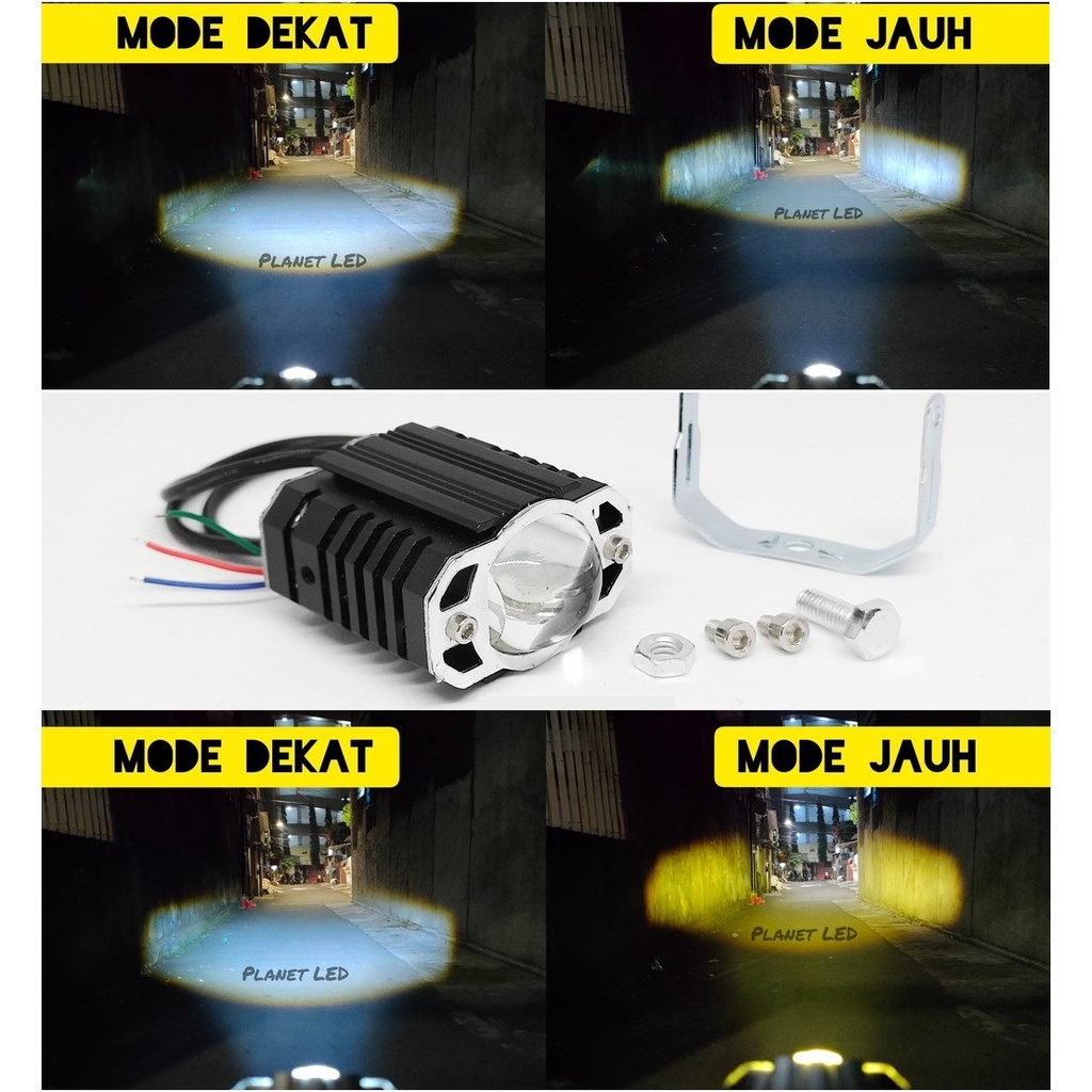 Lampu Tembak Mini Projie D2 Laser LED 2 Warna High Low Original IBRIGHT