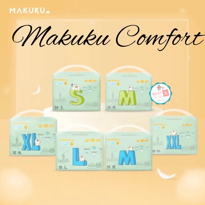 Makuku Air Diapers COMFORT Tape &amp; Pants | Popok Bayi Perekat &amp; Celana