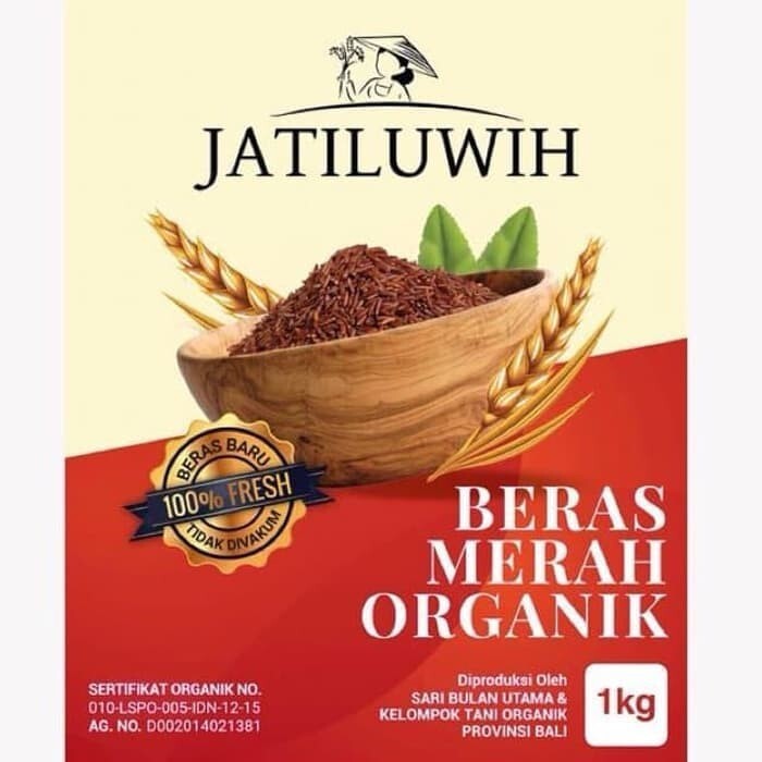 Beras Merah Organik / Organic Red Rice Jatiluwih Bali 1 kg / 1kg