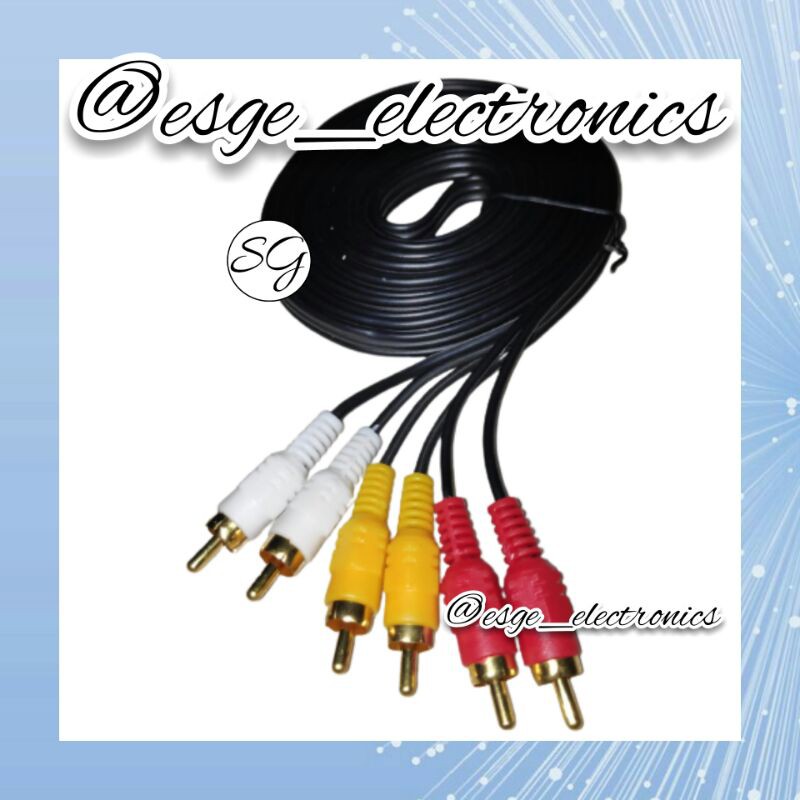 3 METER KABEL RCA 3 TO RCA 3 3 METER KABEL VIDEO 3METER KABEL AUDIO 3 M KABEL AV VIDEO AUDIO 3-3