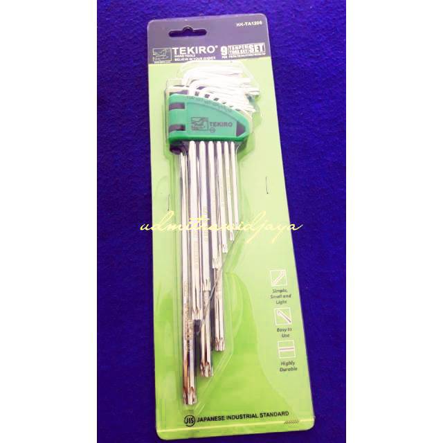 KUNCI L SET BINTANG 9 PCS LUBANG TEKIRO / TAMPER TORX KEY LONG SET 9 PCS LUBANG