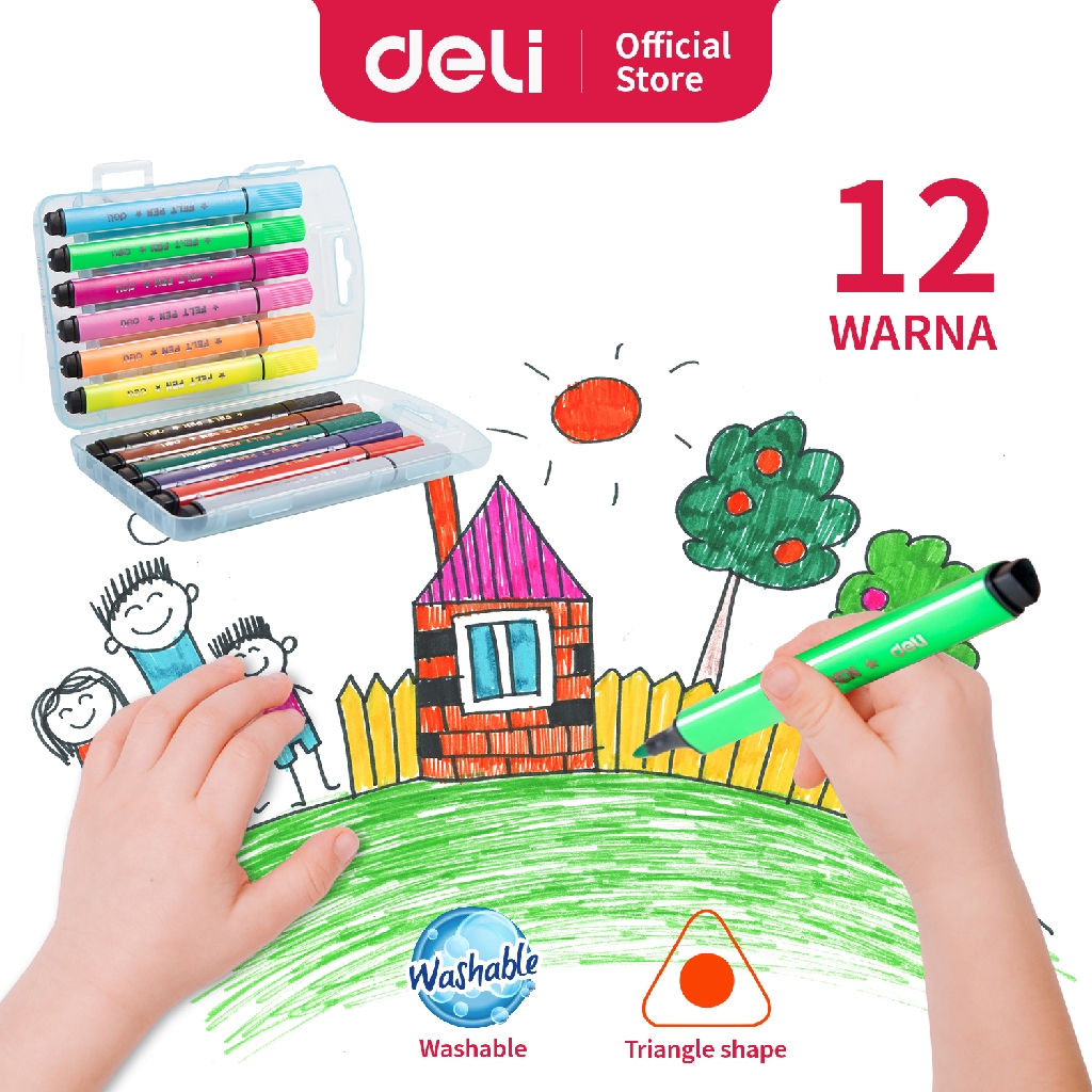 

Deli Spidol Mewarnai isi tidak beracun bersertifikat CE Warna yang bisa dicampur air E706X