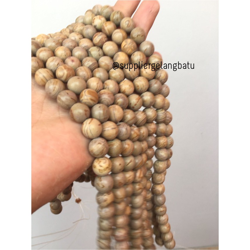 bahan yellow jasper kuning 10mm kaokah natural renceng asli batu alam aksesoris fashion pria wanita