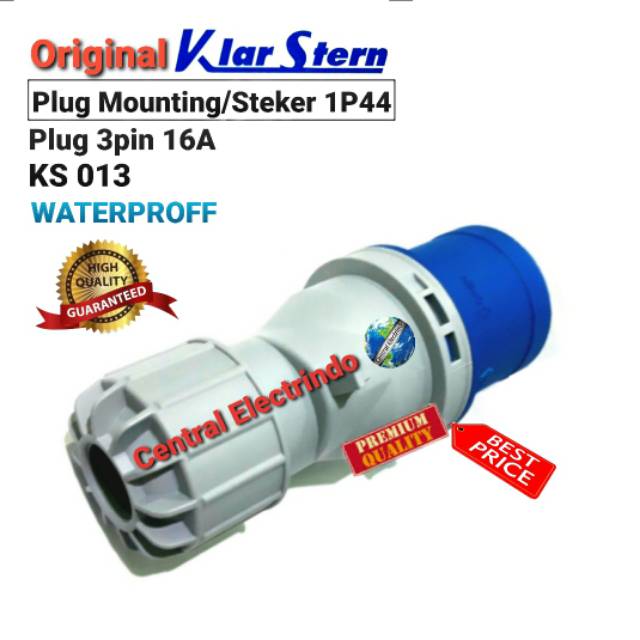 Plug Mounting/Male Steker 3Pin 16A (KS 013) KlarStern High Quality.