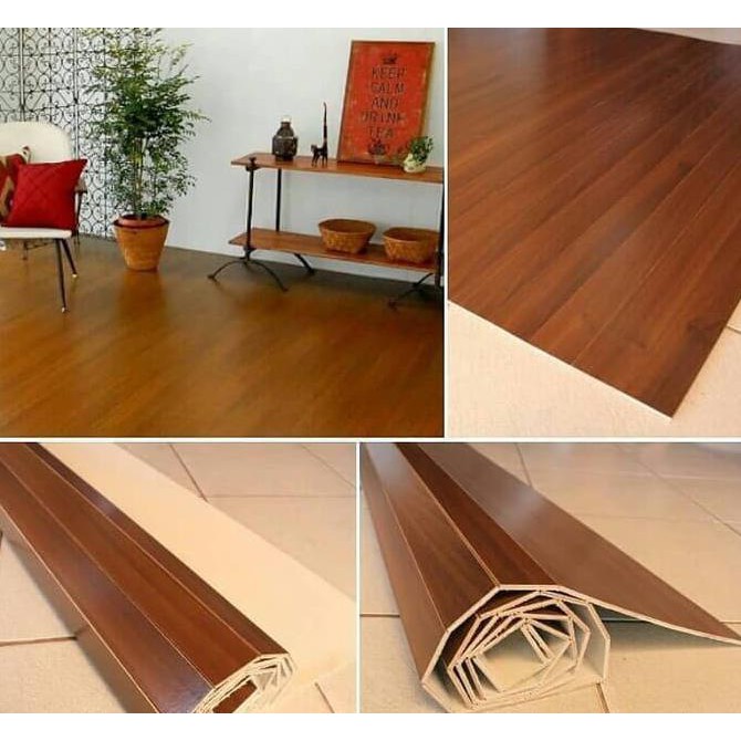 Tikar Kayu Karpet Plywood Coklat Tua 120x200
