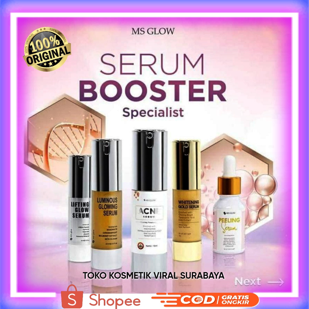 SERUM MS GLOW ORIGINAL 100% SERUM LUMINOUS / SERUM ACNE / SERUM WHITENING GOLD / SERUM WHITENING LIFTING / SERUM PEELING PERAWATAN WAJAH