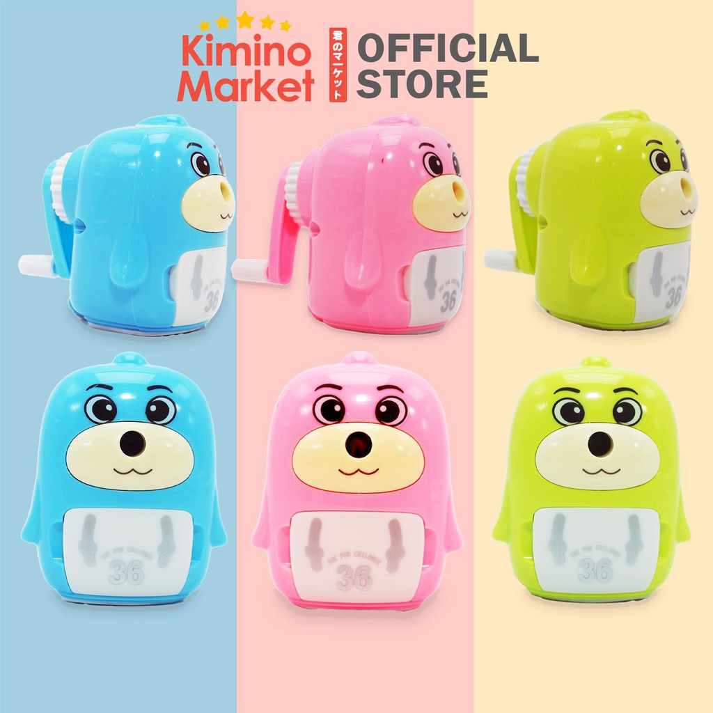 Peruncing Rautan Pensil Putar Pencil Sharpener Lucu Pink Hijau Biru Anak Kado