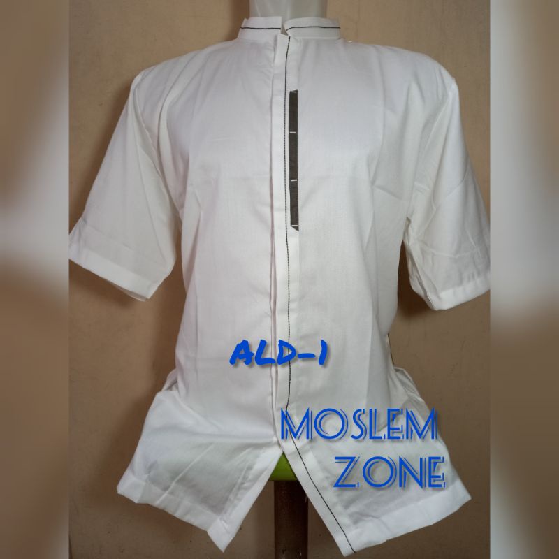 Baju Koko Al-Luthfi Putih Lengan Pendek