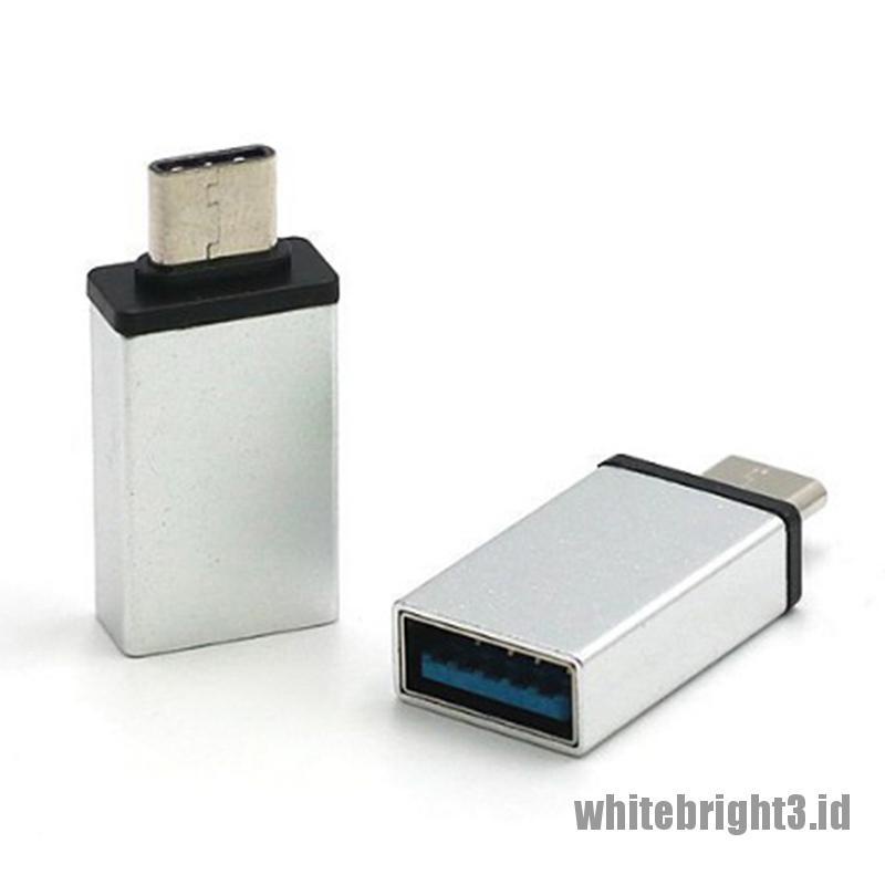&lt; White3 &gt; Adapter Konverter Konektor Data USB-C Male Ke USB 3.0 A Female
