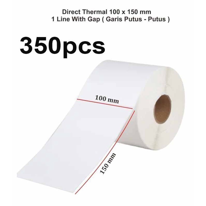 Kertas Label Sticker Barcode Thermal 100 x 150 mm 350 pcs Kertas Resi