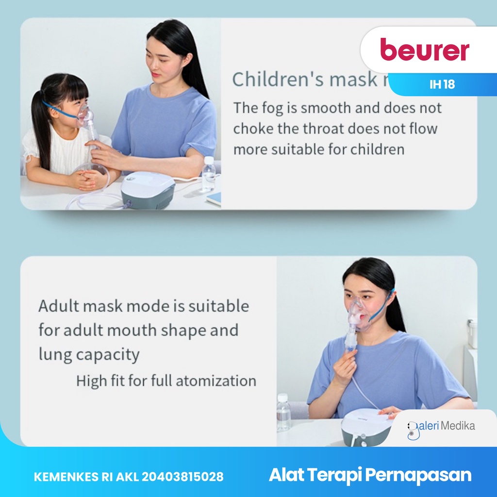 Nebulizer Beurer IH 18 / IH18 / IH-18 - Alat Terapi Pernapasan / Alat Uap