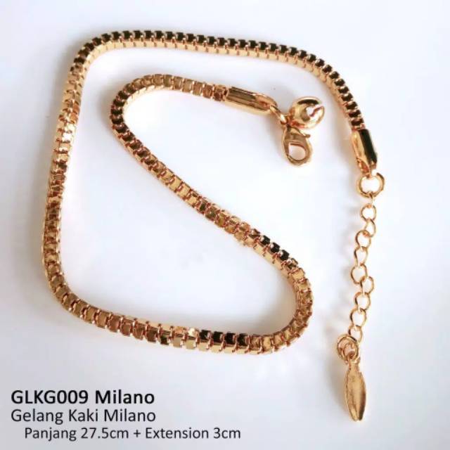 Fourfashion Xuping gelang kaki Lapis Emas 18k milano italy glkg009 yaxiya perhiasan