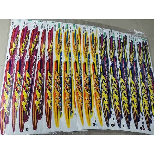Striping Yamaha Mio Sporty Rare 2004 Kuning Biru Merah Bahan Kodak Thailand Universal