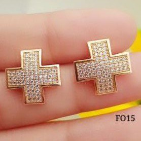 xuping anting permata putih lapisan emas impor terbaru