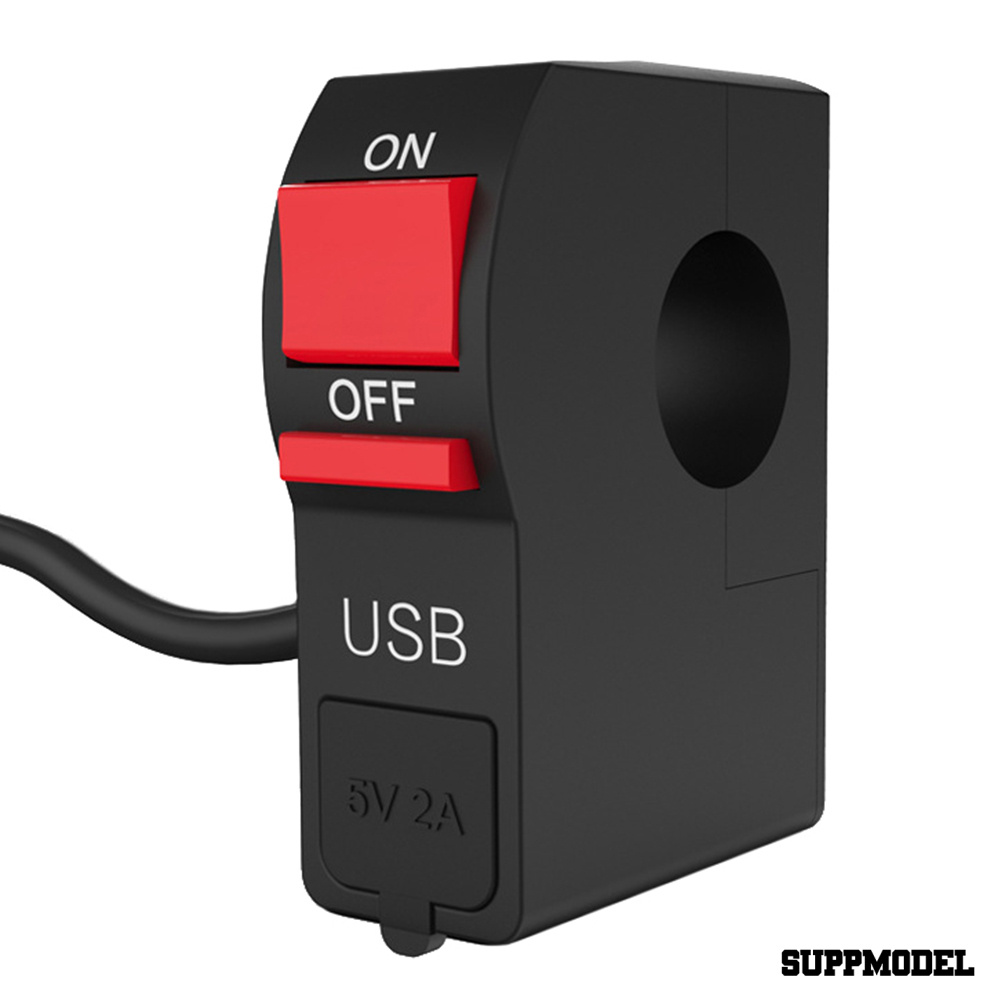 Spm Saklar Switch On / Off Universal Dengan Port Charger Usb Untuk Handlebar Motor