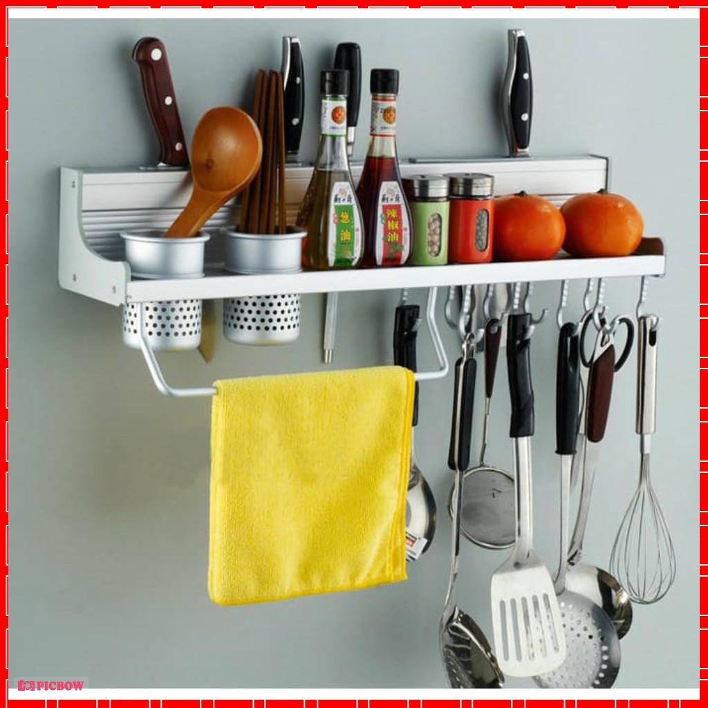 Rak Dapur Gantung Aluminium Serbaguna Bumbu Dapur Kitchen Rack