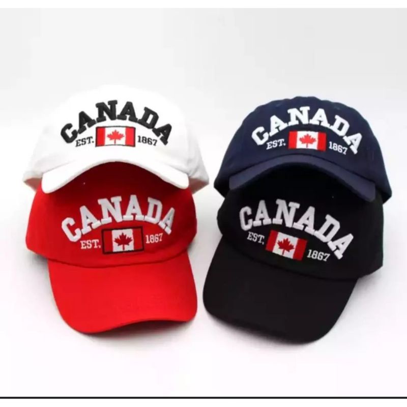 Topi Polocap Baseball Canada EST 1867 Pria Wanita