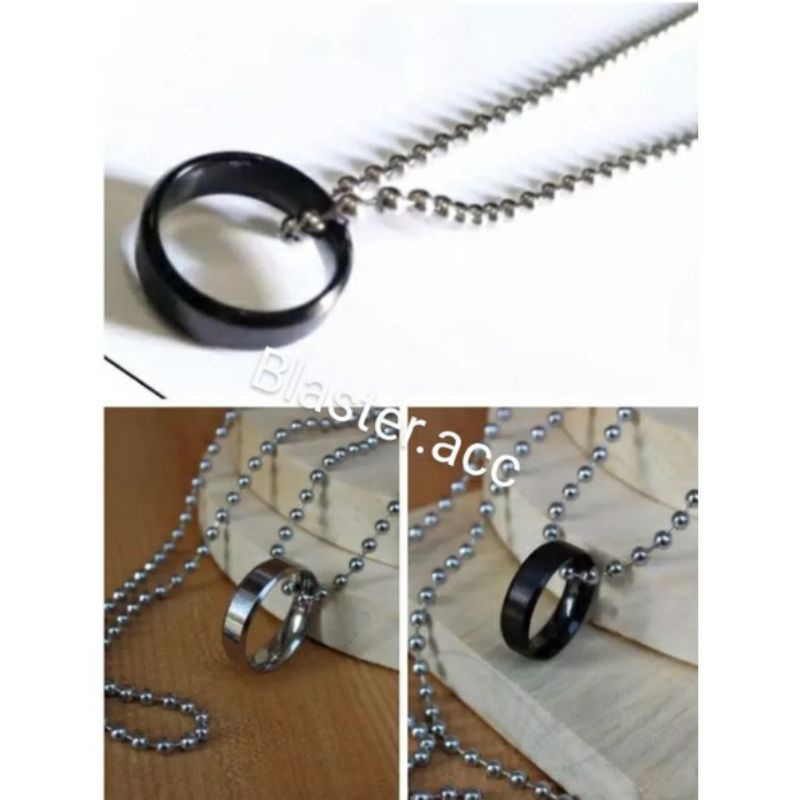 KALUNG TITANIUM PRIA RANTAI CINCIN LIONTIN BIJI LADA KALUNG PRIA TITANIUM