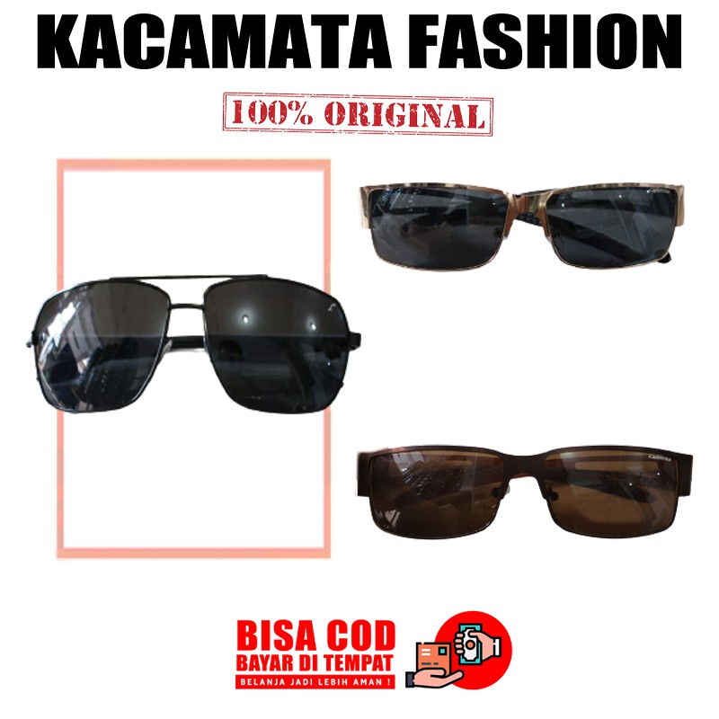 Kacamata Hitam Gaya Fashion Retro Unisex Cassual Black Lens Pria Wanita Terlaris Sunglases Man Woman