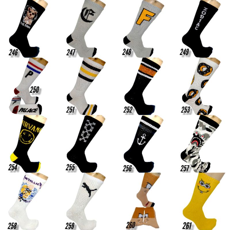 kaos kaki oldschool || harga perlusin || bebas pilih motif || kaos kaki skate || kaos kaki sneakers 