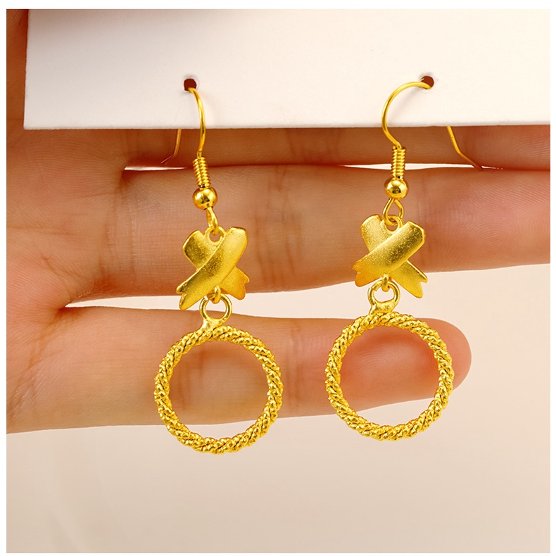 Anting Model Kepang Lapis Emas Asli Kadar 375 Gaya Bangkok Untuk Wanita
