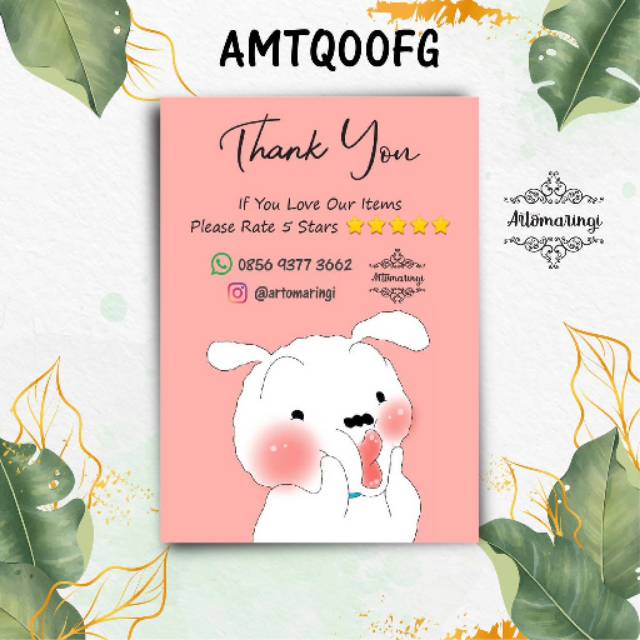 Kartu Ucapan / Thanks Card untuk Online Shop / Coupon Souvenir / Ucapan Pernikahan