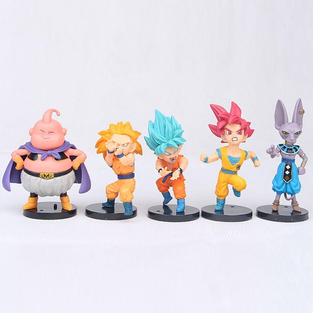 Lanfy Anime Dragon Ball Angka Mainan Super Saiyan Dekorasi Moldel Q Version Boneka Dekorasi Desktop Kartun Anak Hadiah Model Mainan