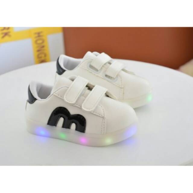 Sepatu anak lampu led adidas evisu keliling keren modis trendy kekinian gaya
