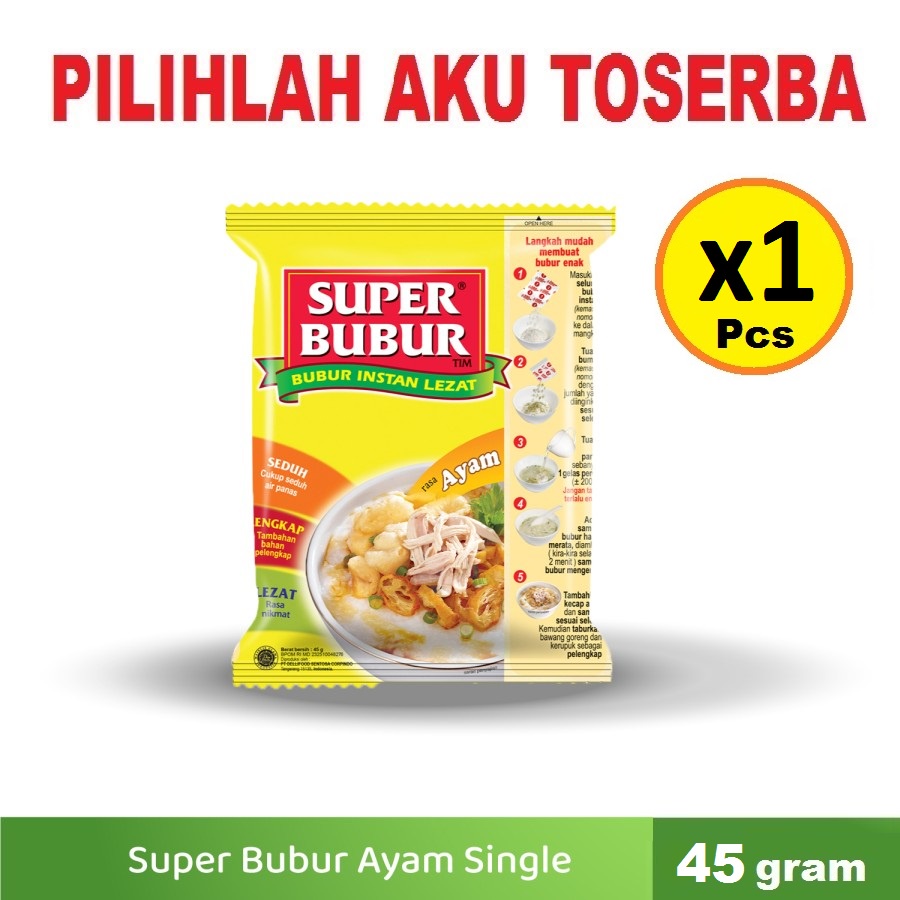 Super Bubur MIX 4 Rasa @45 Gr - (HARGA PAKET ISI 4 Pcs CAMPUR)