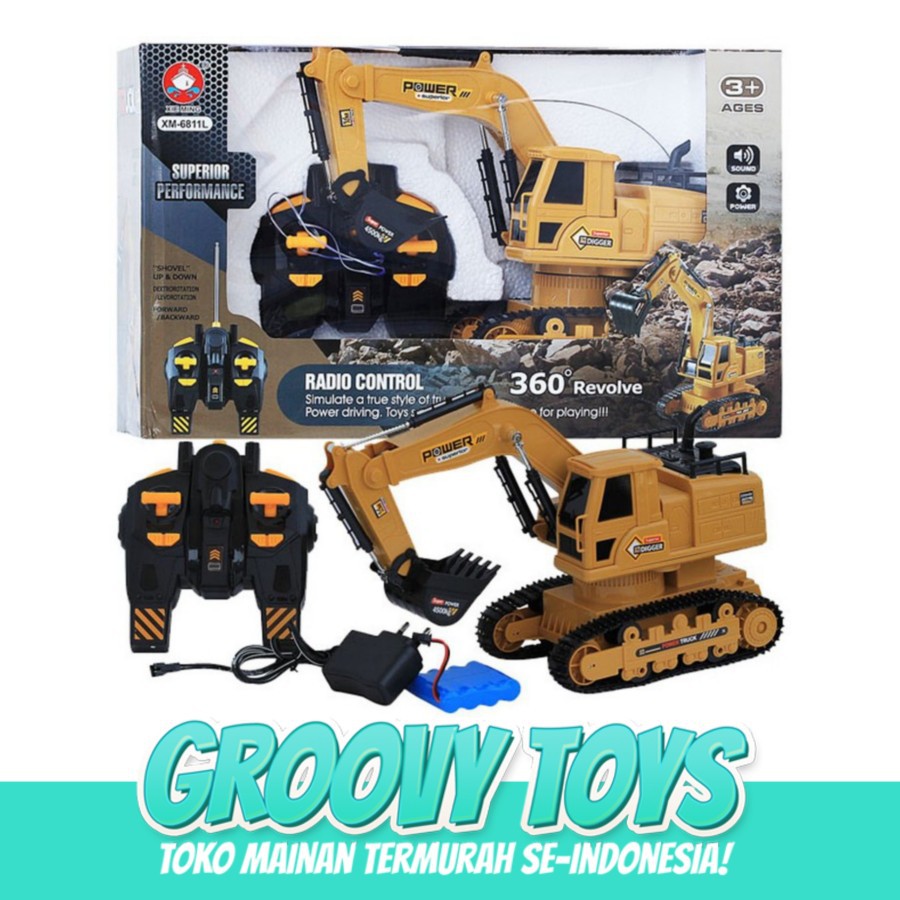 Mainan RC Truck Excavator Heavy Machine Digger Besar - XM-6810L