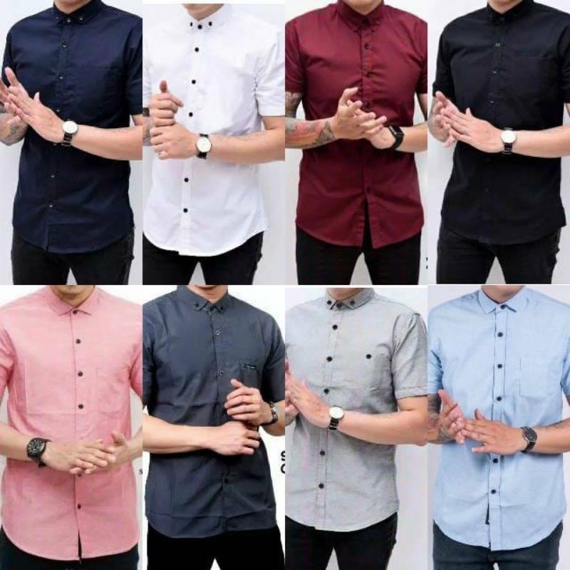 Kemeja Lengan Pendek /Kemeja Polos / Kemeja Slimfit / Kemeja Casual Pe