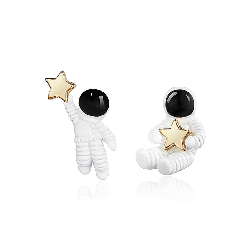 Anting-anting korea Astronot ruang lucu memilih anting bintang Pentagram / Asimetri