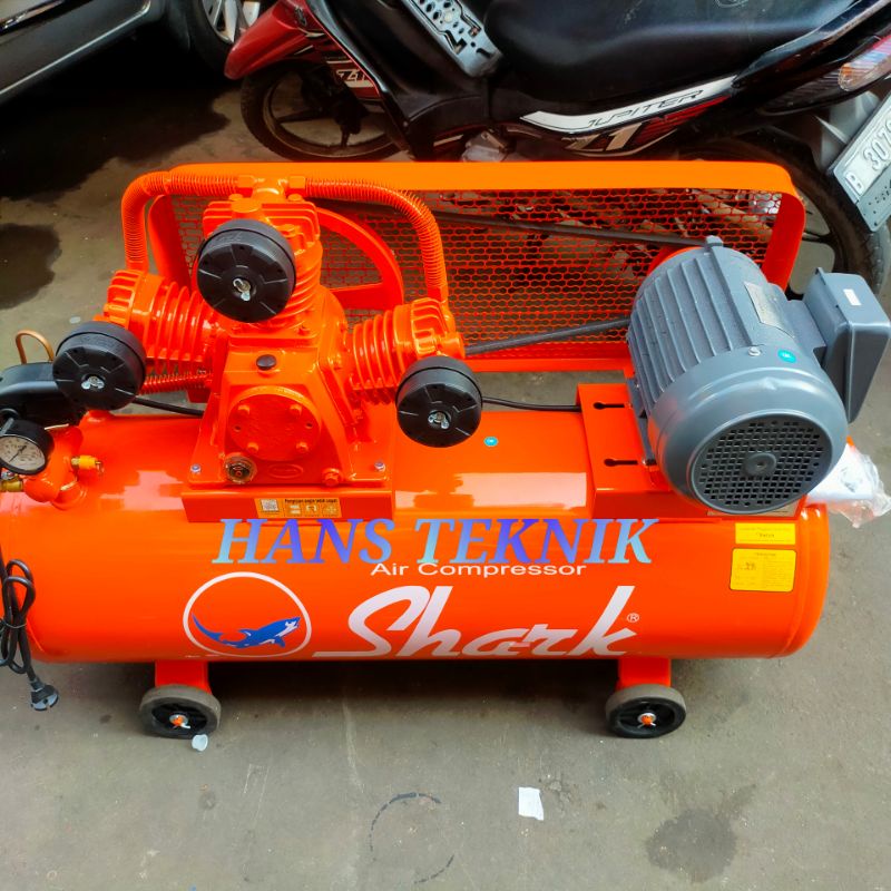 Kompresor Shark 2 HP PK Dinamo Asli Fetch 2 HP 1 Phase + Filter air oli Pompa Angin