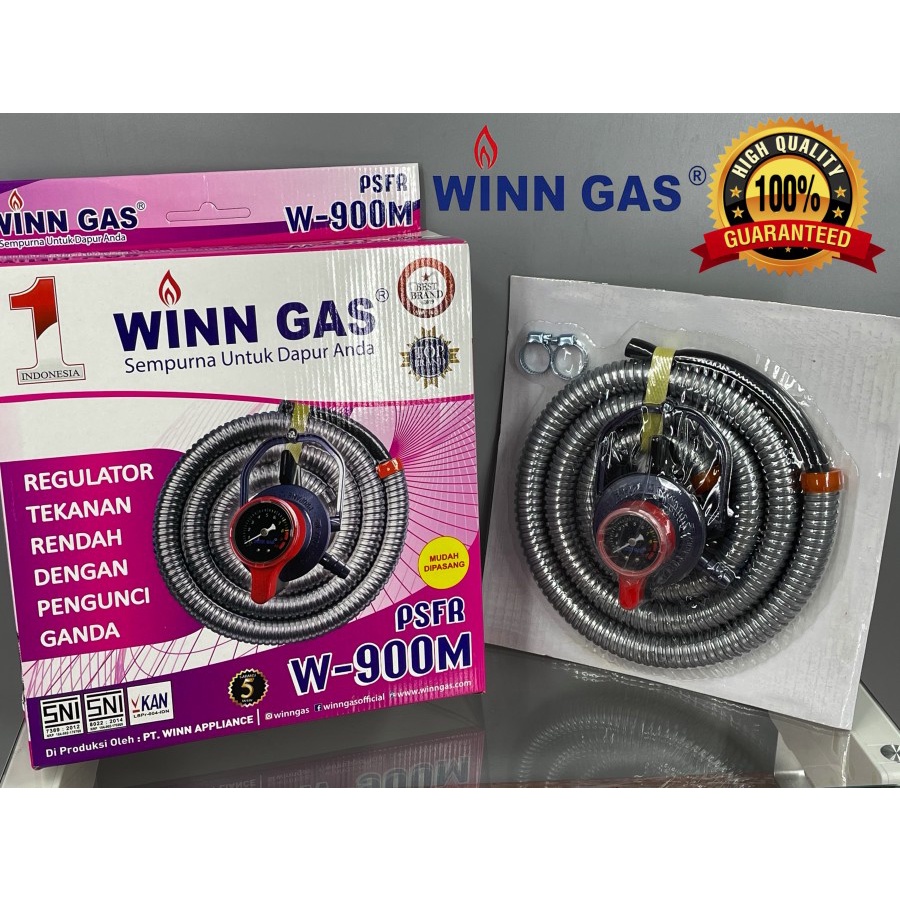 PAKET RESMI Regulator Selang Winn Gas W900 M / Selang Paket Regulator Winn Gas PSFR W 900 M