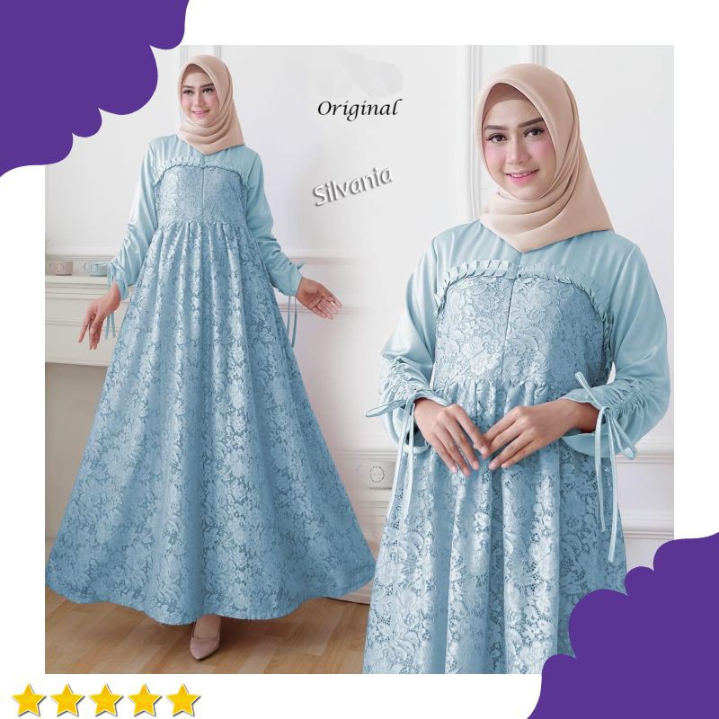 GAMIS PESTA SILVANIA BIRU