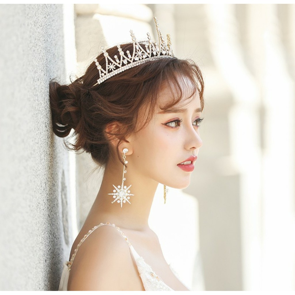 Eiffel Crown - Mahkota Baja Kristal Ratu Tiara Crown - Bridal Bridesmaid Crown