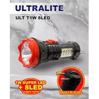 ULTRALITE Senter Tangan Murah 1 Watt Super Led + 8 Led ULT T1W 8 LED